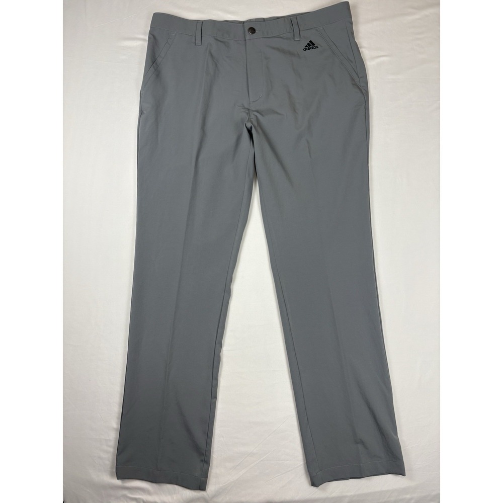Adidas Men's 3 Stripe Golf Pants Grey Size 36x31 Performance Breathable Stretch